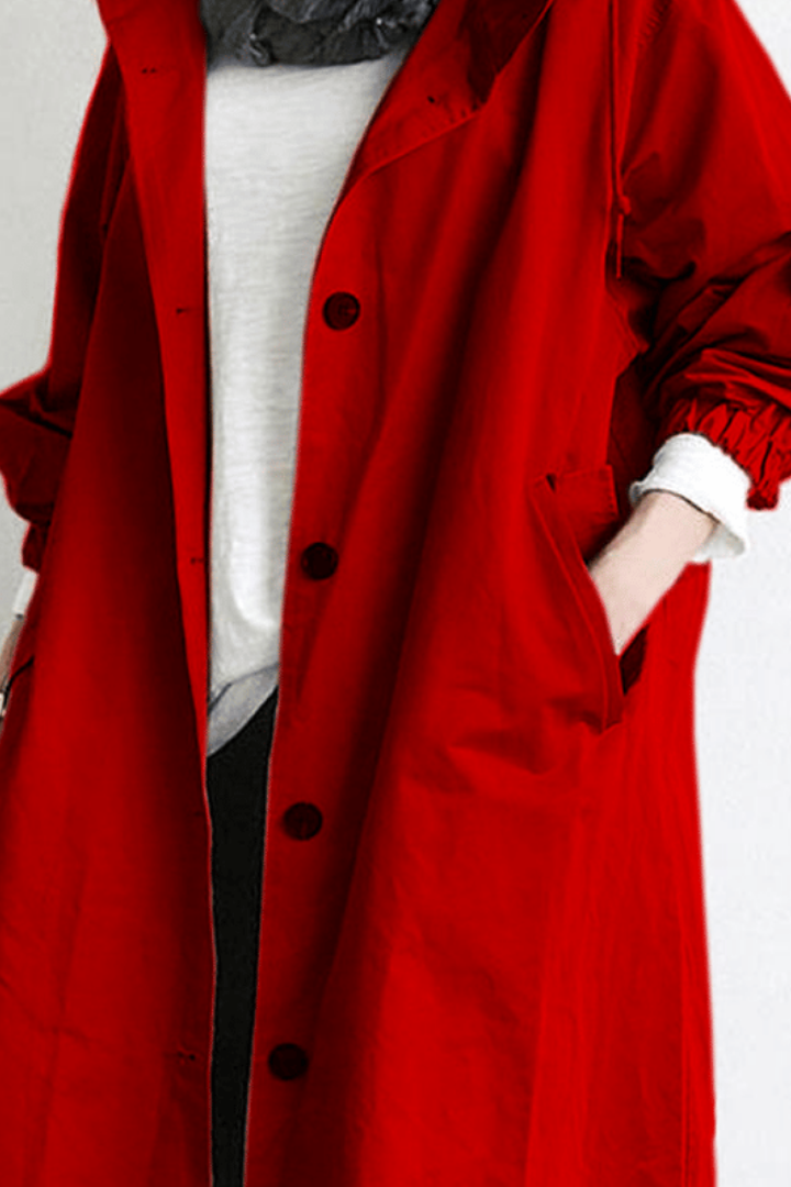 WOMEN’S COAT | LONG BUTTON-UP TRENCH