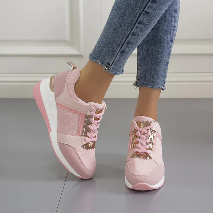 SNEAKERS | COMFORT WEDGE SNEAKERS WITH METALLIC ACCENTS