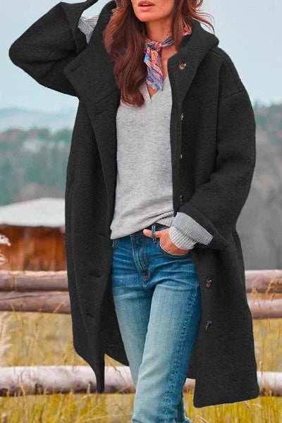 WOMEN’S WINTER COAT | HOODED BUTTON-DOWN DESIGN