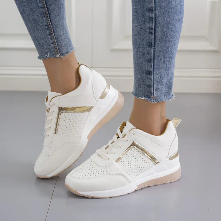SNEAKERS | COMFORT WEDGE SNEAKERS WITH METALLIC ACCENTS
