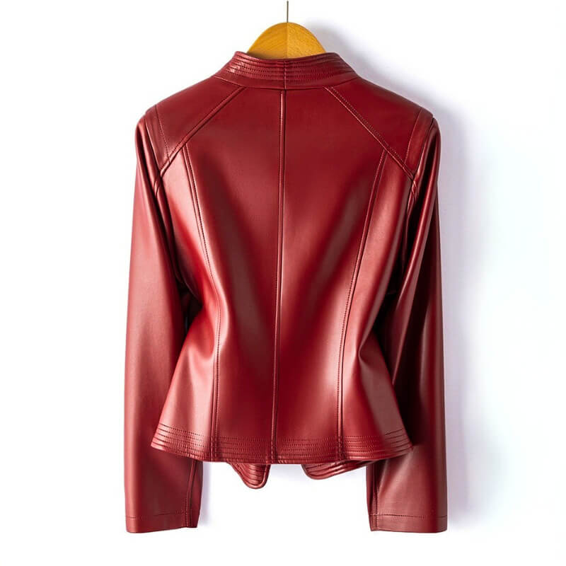 LEATHER JACKET WOMEN | CLASSIC FITTED BIKER STYLE