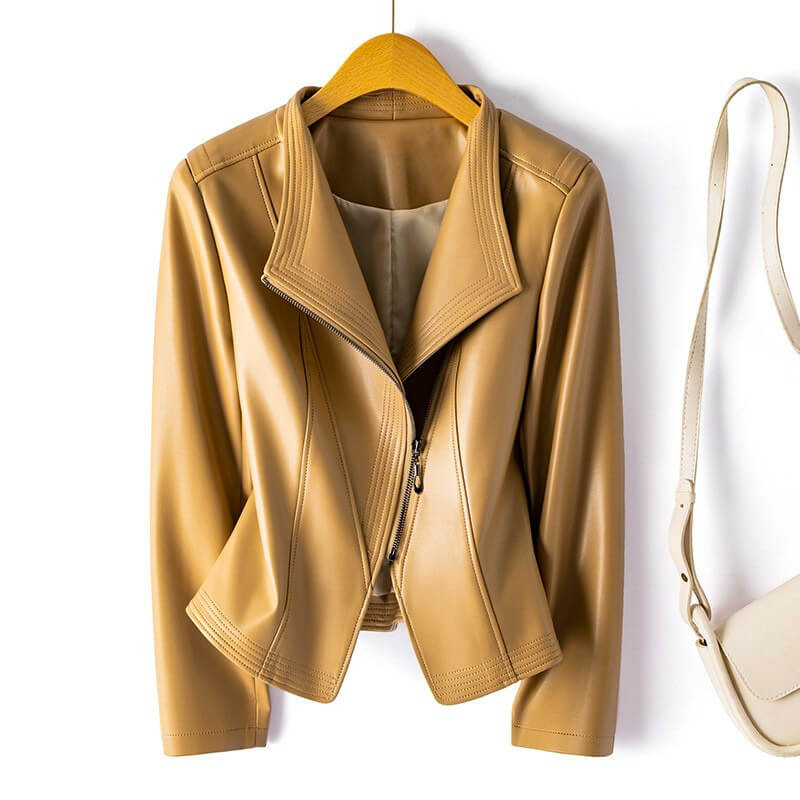 LEATHER JACKET WOMEN | CLASSIC FITTED BIKER STYLE