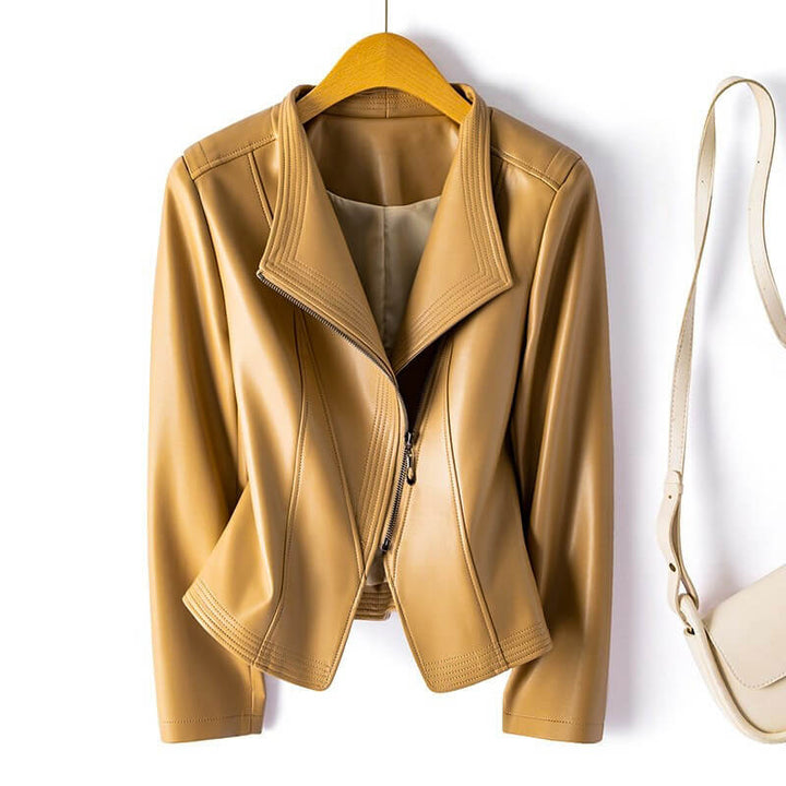 LEATHER JACKET WOMEN | CLASSIC FITTED BIKER STYLE