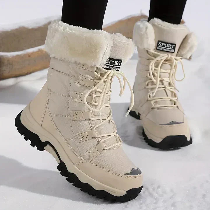 FUR BOOTS | CHUNKY LACE UP FIT WITH PLUSH LINING
