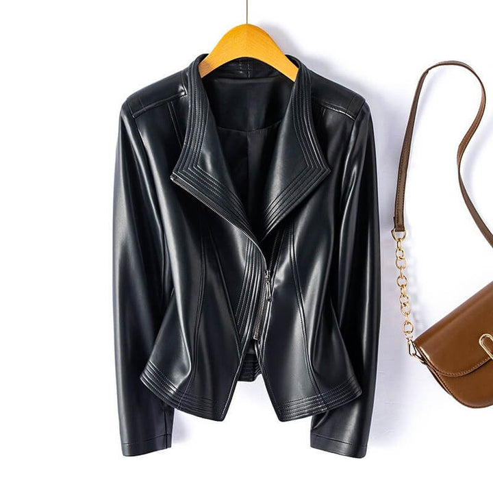 LEATHER JACKET WOMEN | CLASSIC FITTED BIKER STYLE