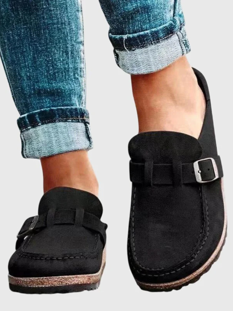 Nora I The Everyday Suede Buckle Mule