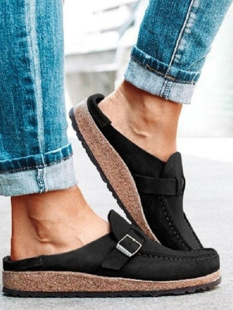 Nora I The Everyday Suede Buckle Mule