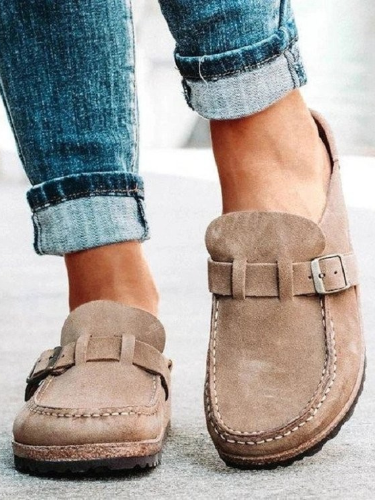 Nora I The Everyday Suede Buckle Mule