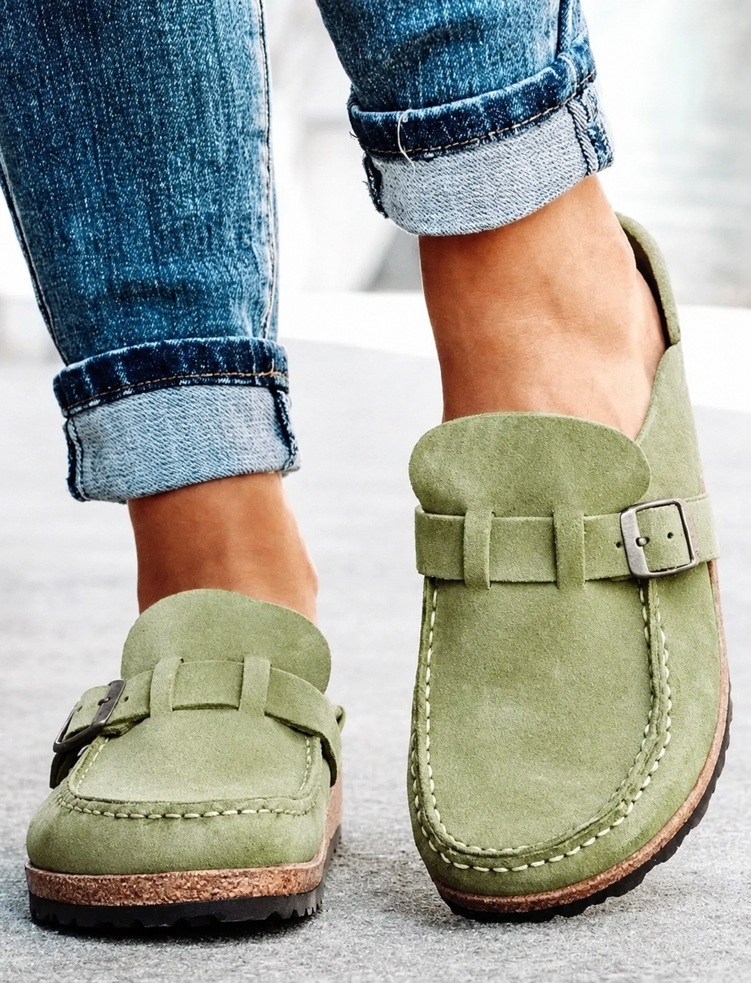Nora I The Everyday Suede Buckle Mule