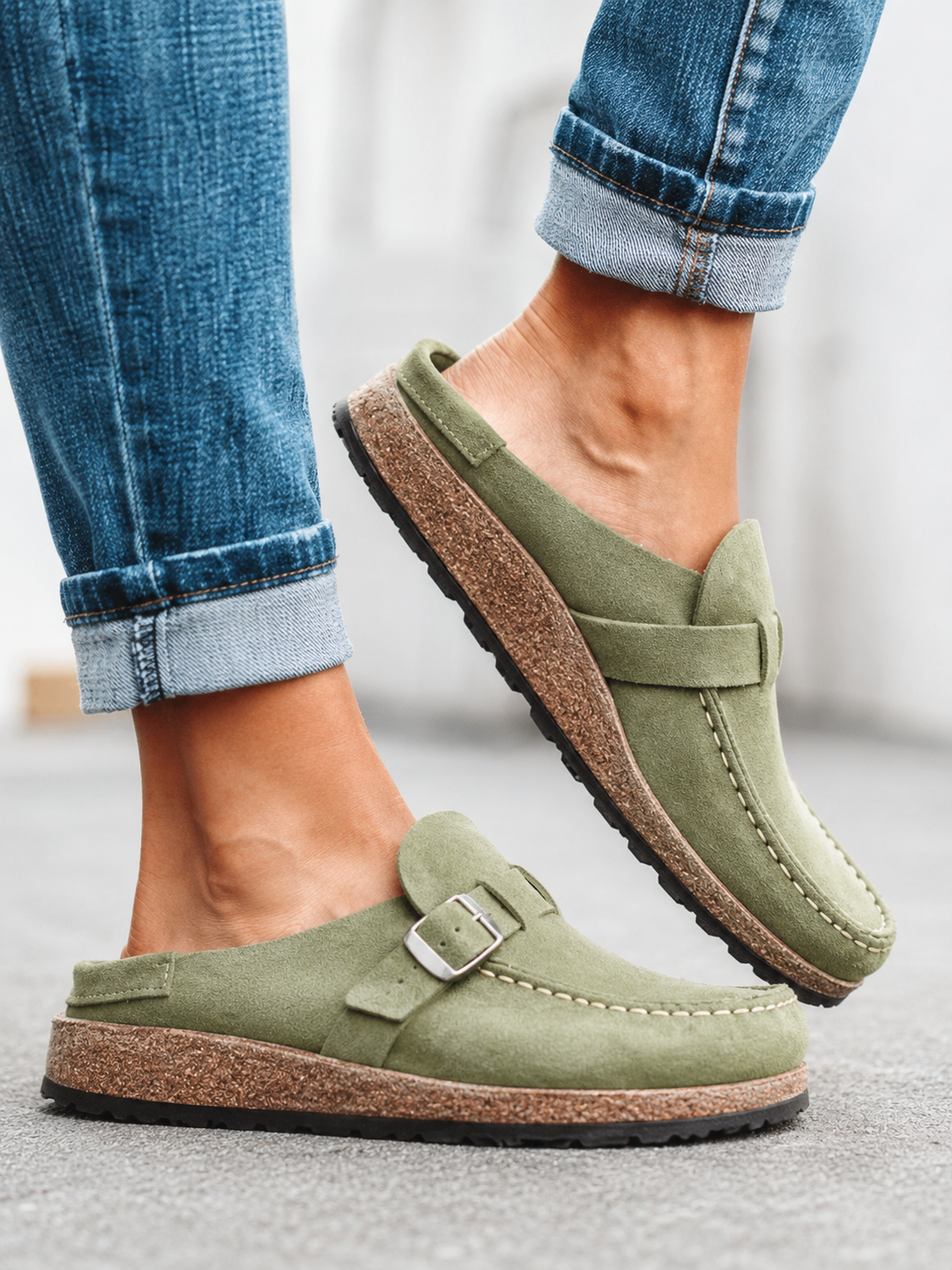 Nora I The Everyday Suede Buckle Mule