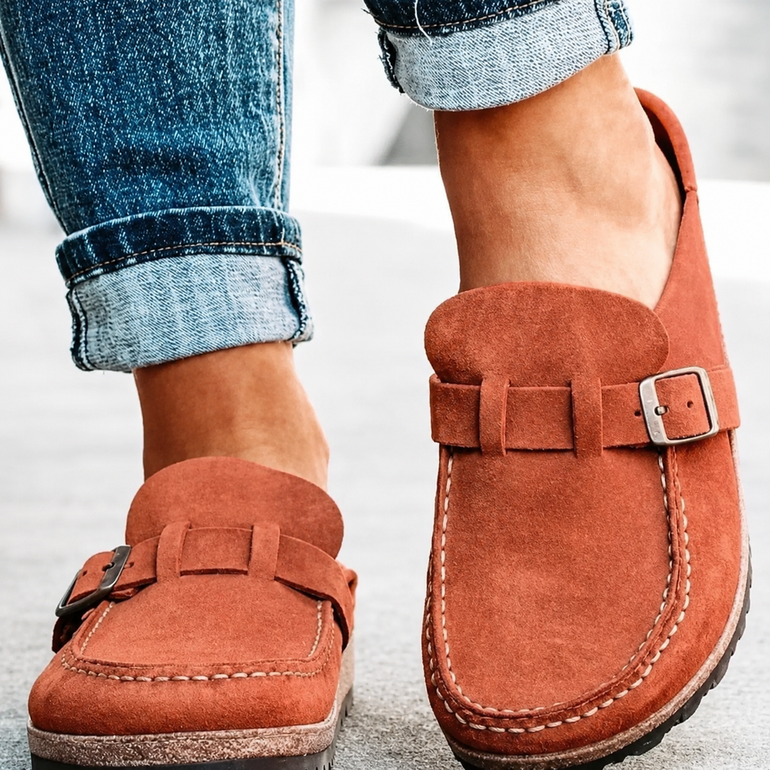 Nora I The Everyday Suede Buckle Mule