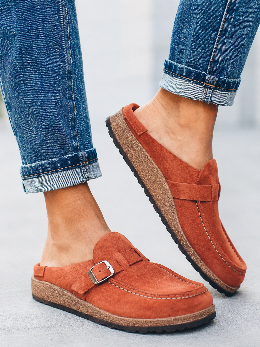 Nora I The Everyday Suede Buckle Mule