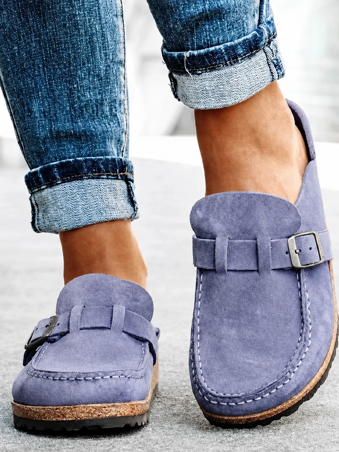 Nora I The Everyday Suede Buckle Mule
