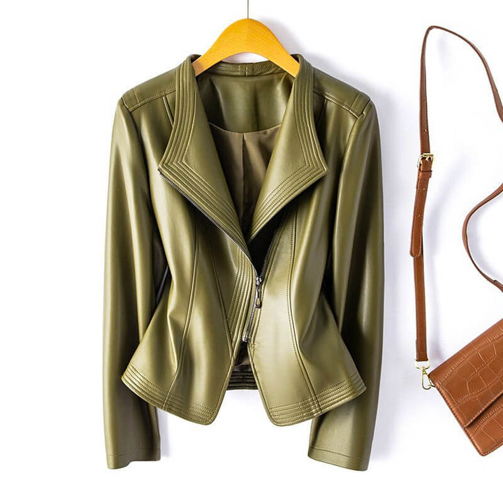 LEATHER JACKET WOMEN | CLASSIC FITTED BIKER STYLE