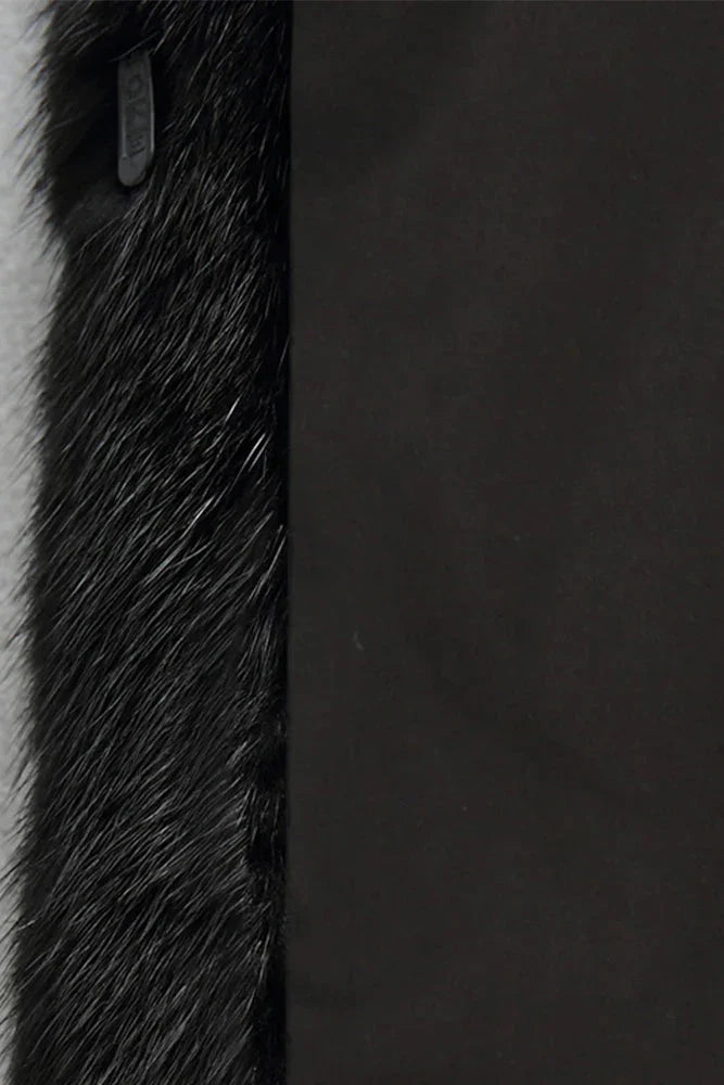 WOMEN’S BLACK FUR COAT | HOODED LONG OUTERWEAR