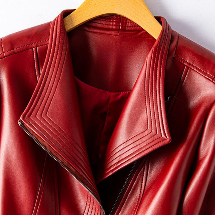 LEATHER JACKET WOMEN | CLASSIC FITTED BIKER STYLE
