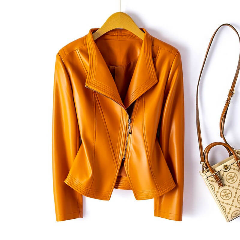 LEATHER JACKET WOMEN | CLASSIC FITTED BIKER STYLE