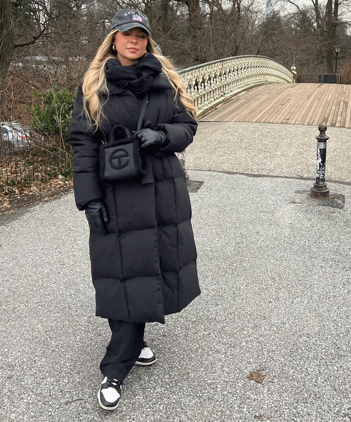 WOMEN’S LONG PUFFER COAT | BLACK MAXI BELTED WINTER JACKET