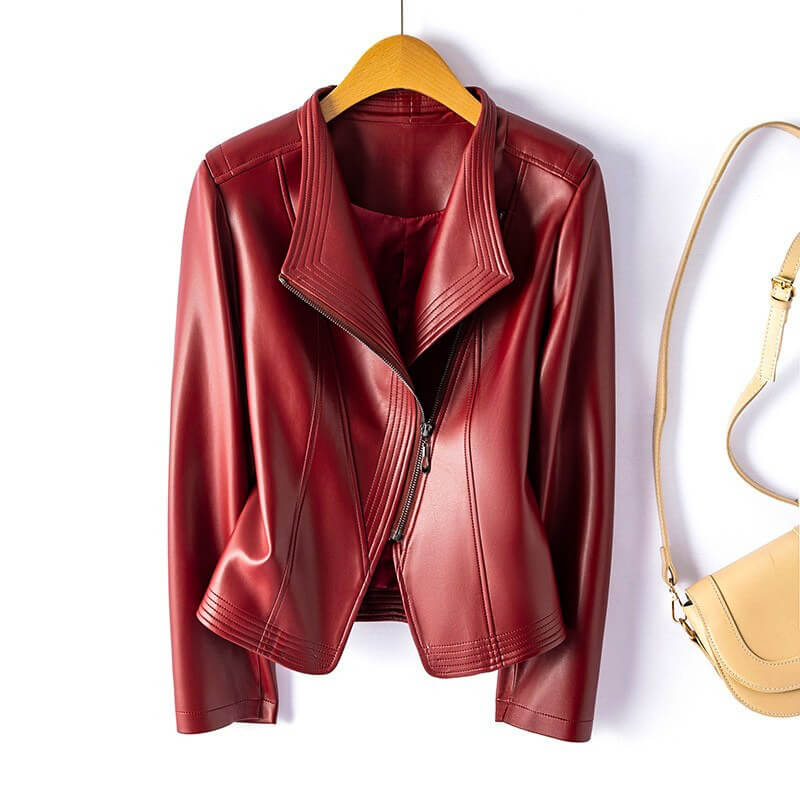 LEATHER JACKET WOMEN | CLASSIC FITTED BIKER STYLE