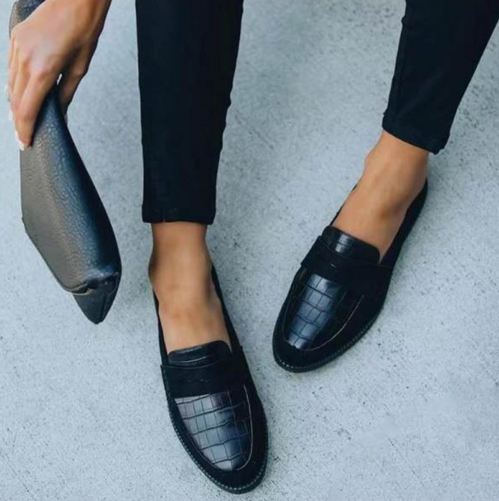 WOMEN’S BLACK LOAFERS | MODERN SLIP-ON FLAT SHOES
