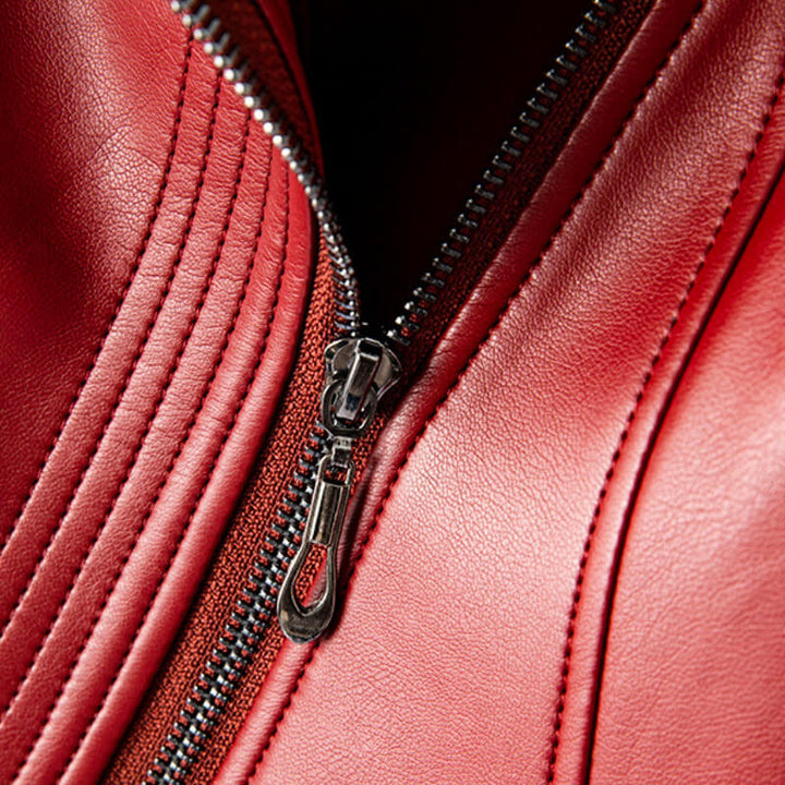 LEATHER JACKET WOMEN | CLASSIC FITTED BIKER STYLE