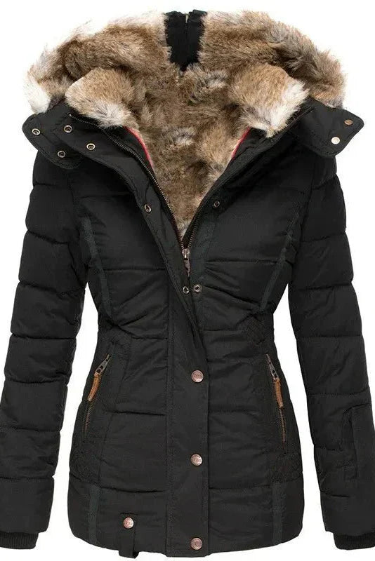 WOMEN’S PUFFER COAT | SLIM-FIT HOODED WINTER LOOK