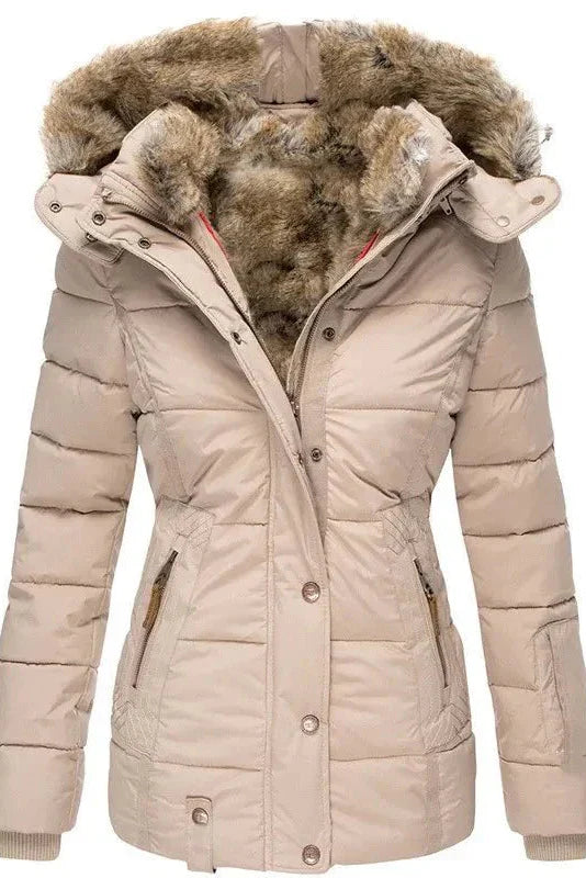 WOMEN’S PUFFER COAT | SLIM-FIT HOODED WINTER LOOK
