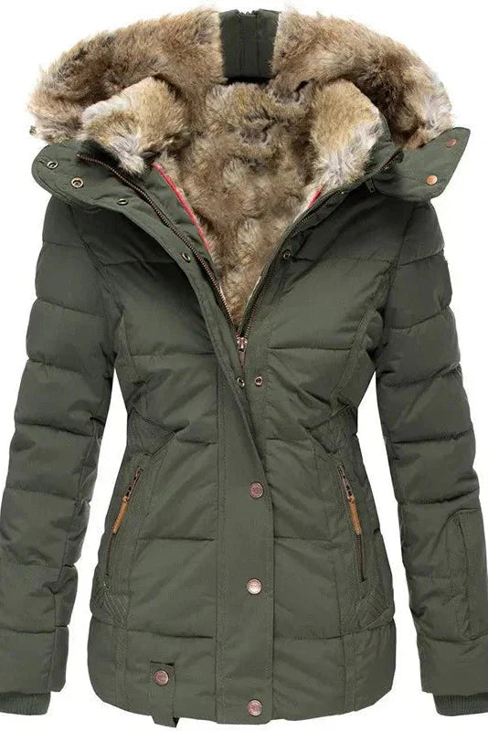 WOMEN’S PUFFER COAT | SLIM-FIT HOODED WINTER LOOK