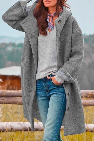 WOMEN’S WINTER COAT | HOODED BUTTON-DOWN DESIGN