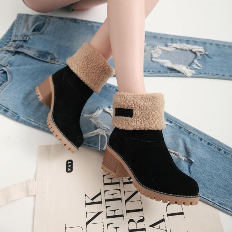 WOMEN’S ANKLE BOOTS | WARM FOLDOVER WINTER DESIGN